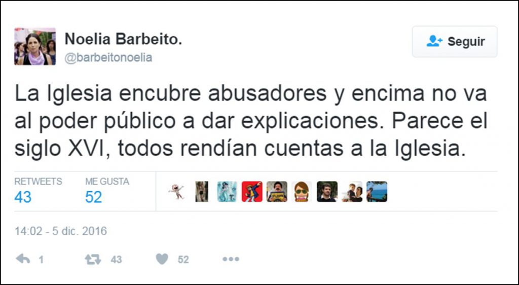 Twitter de Noelia Barbeito.